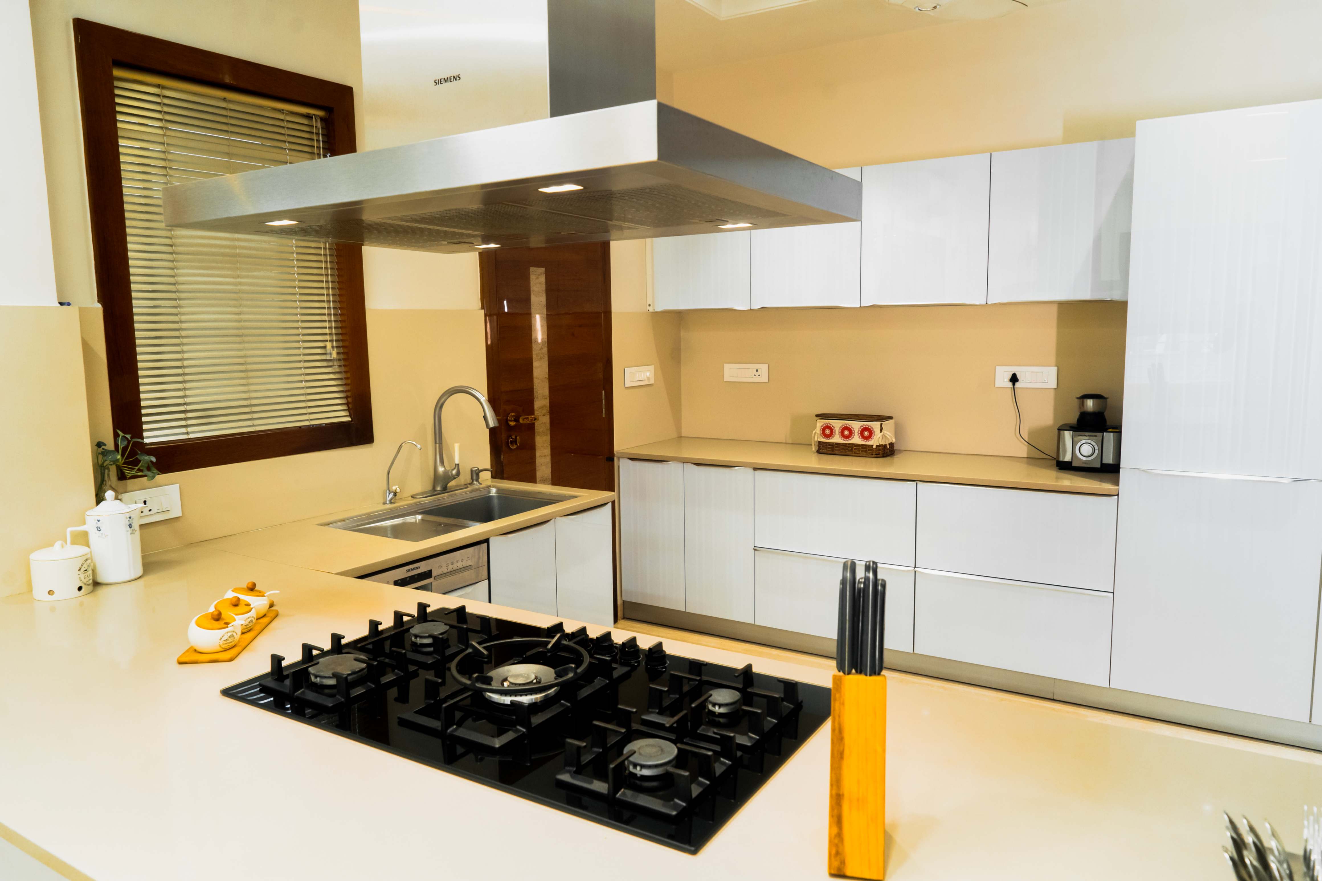 Modern kitchen with glossy finish