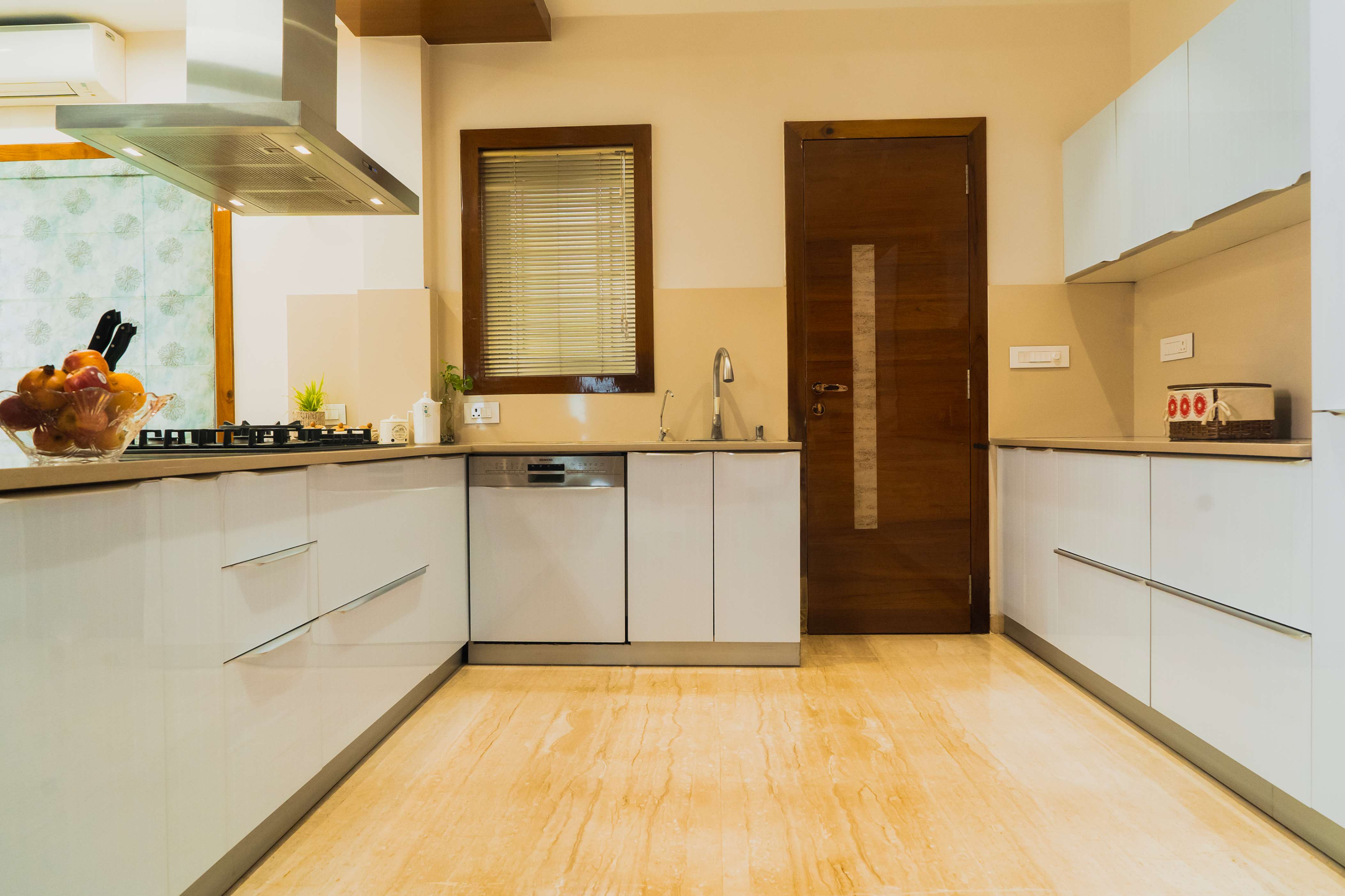Modern kitchen with glossy finish