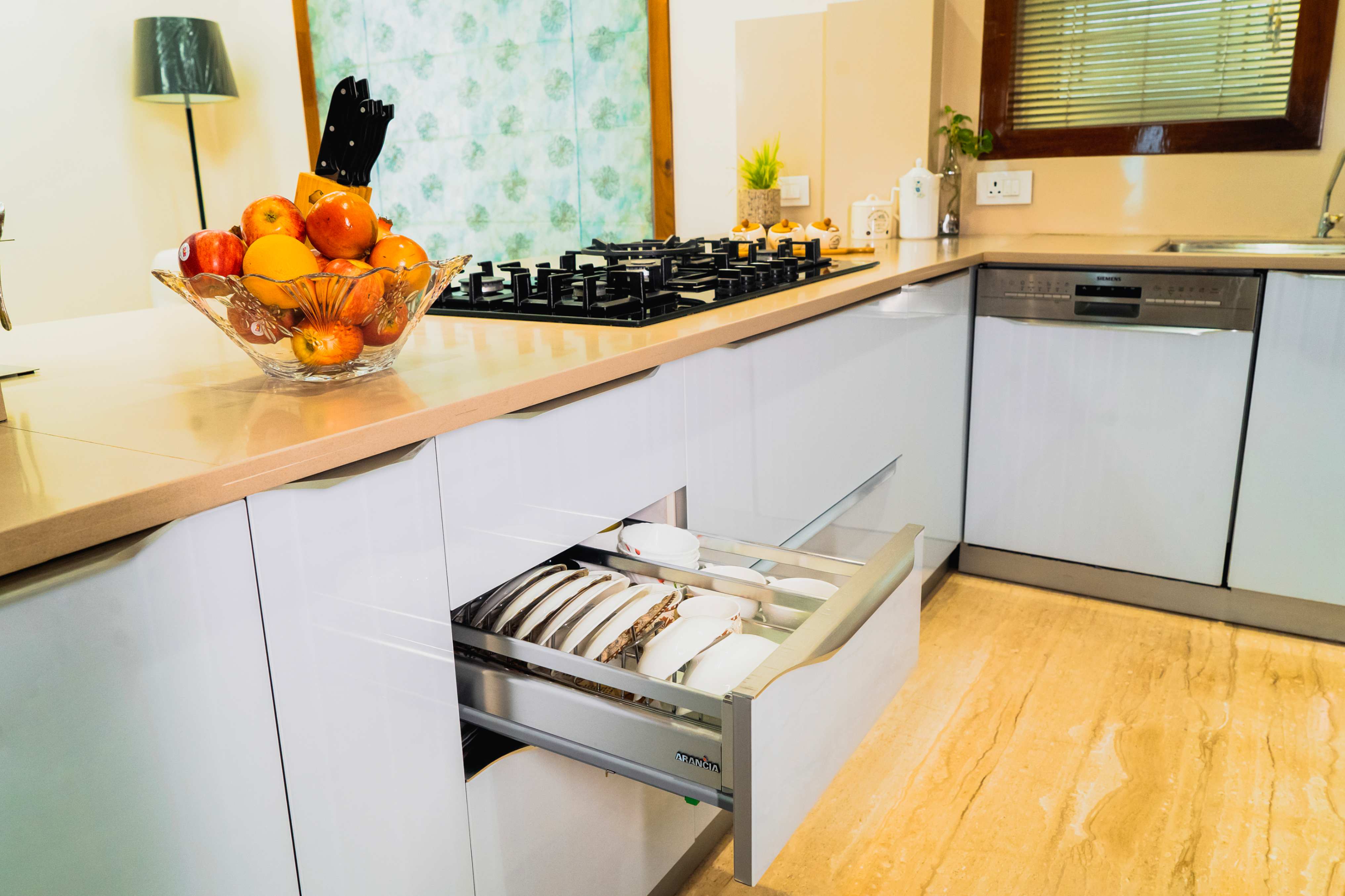 Modern kitchen with glossy finish