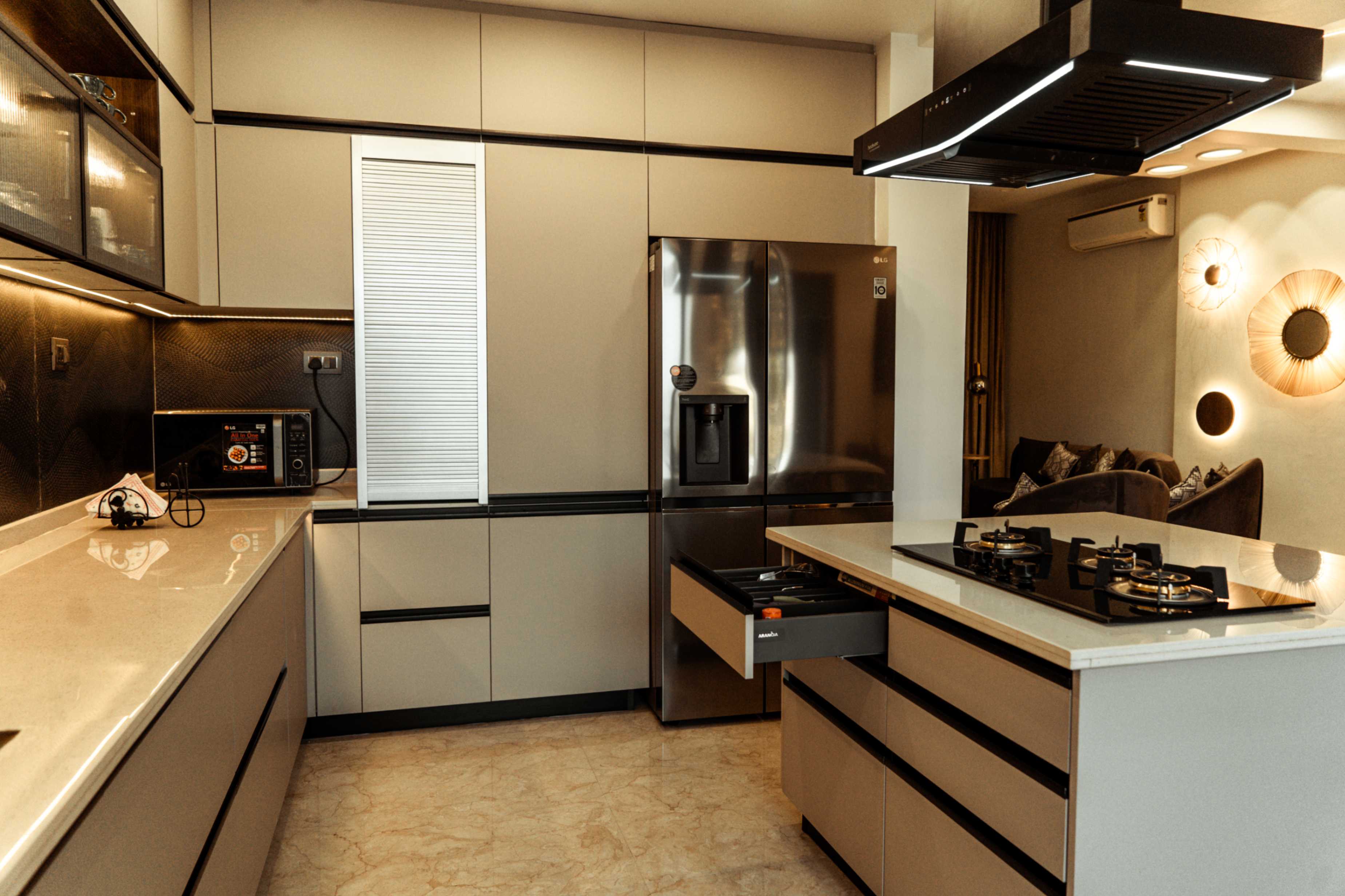 Modern kitchen with glossy finish