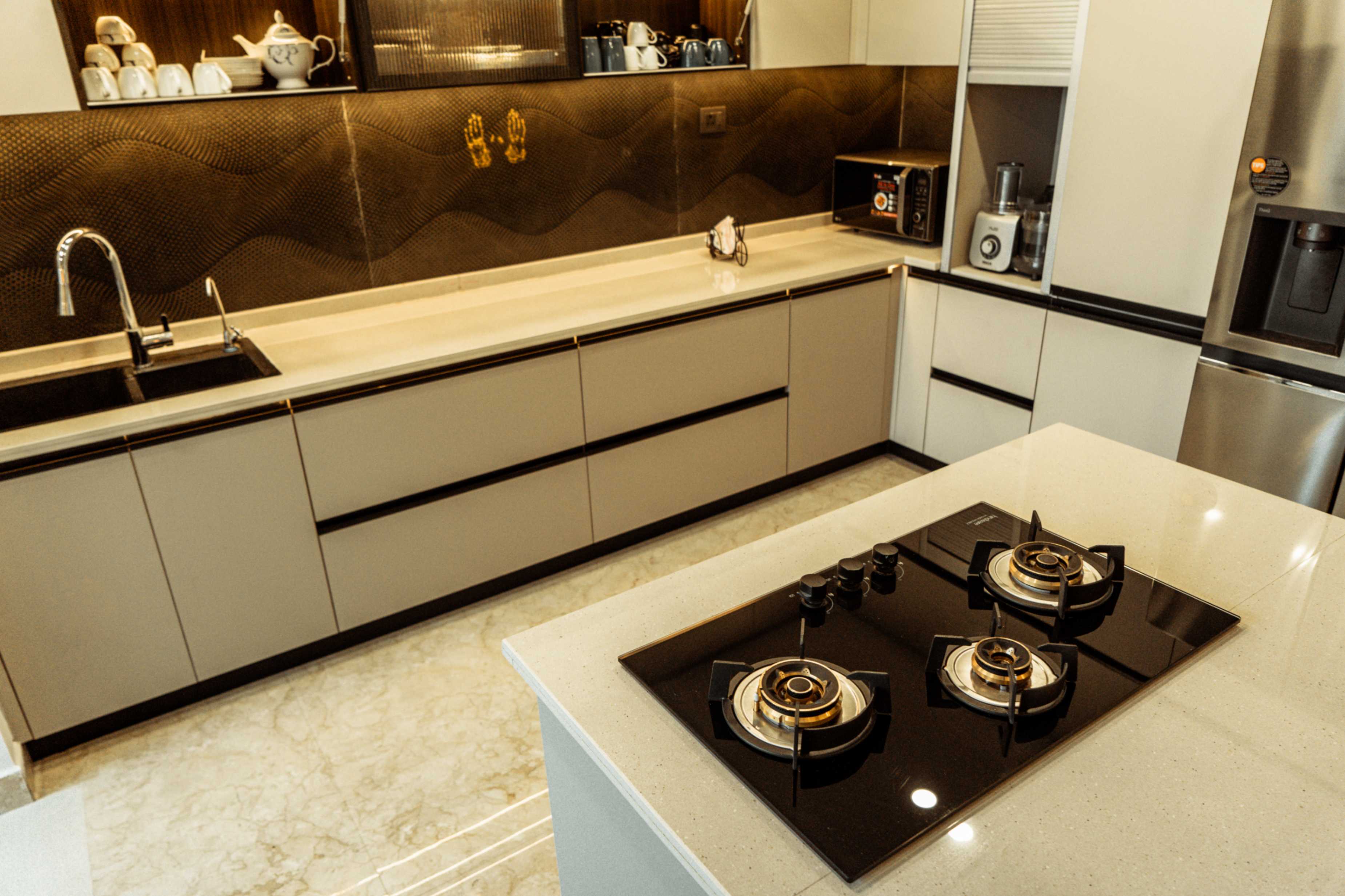 Modern kitchen with glossy finish