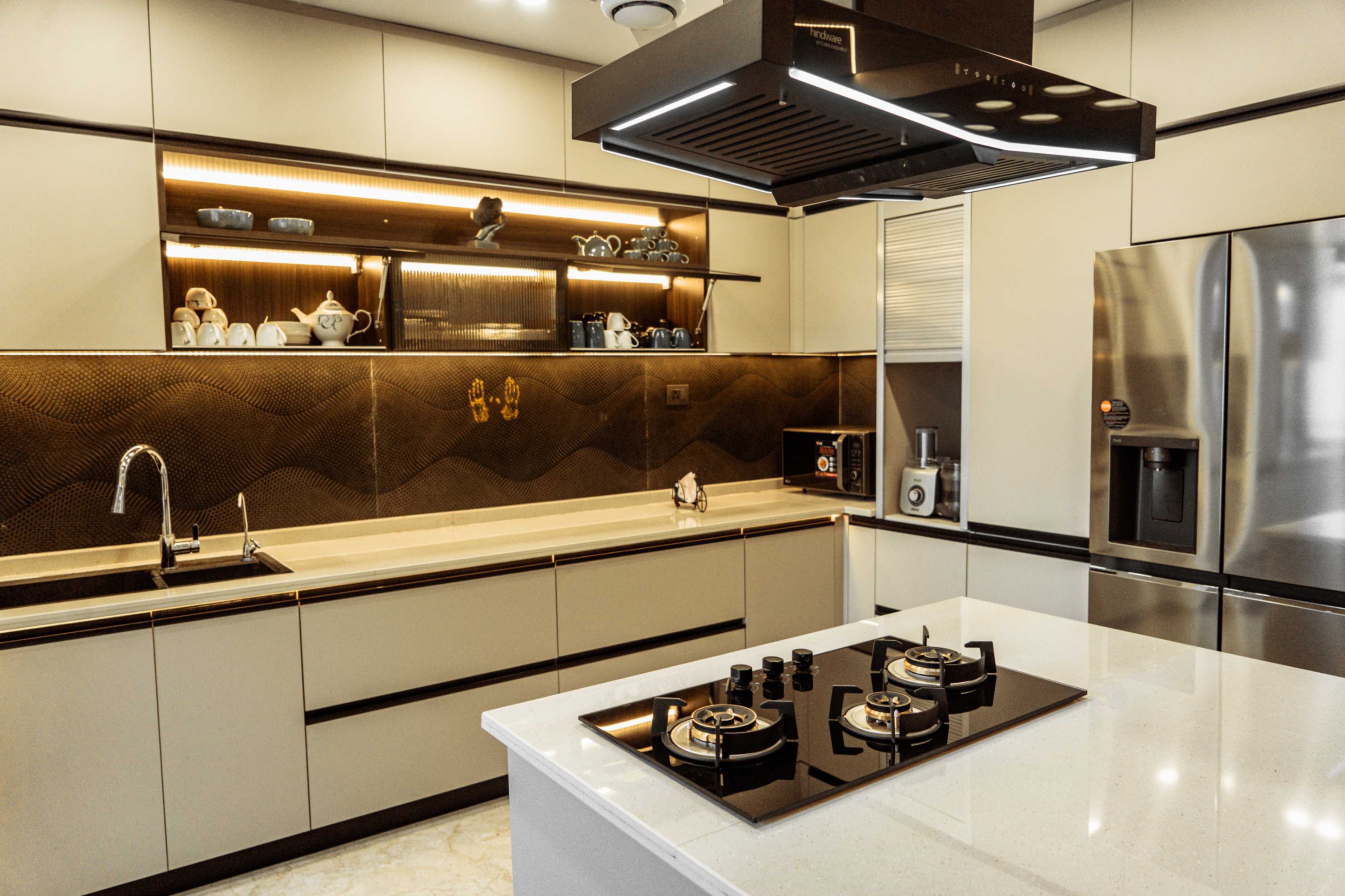 Modern kitchen with glossy finish