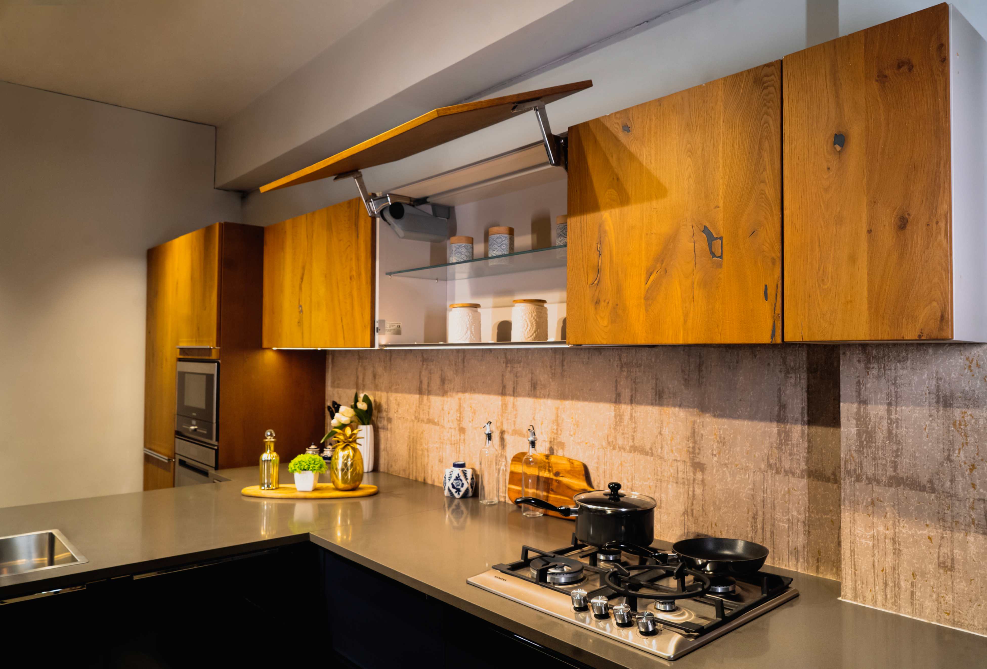 Wooden finish kitchen design