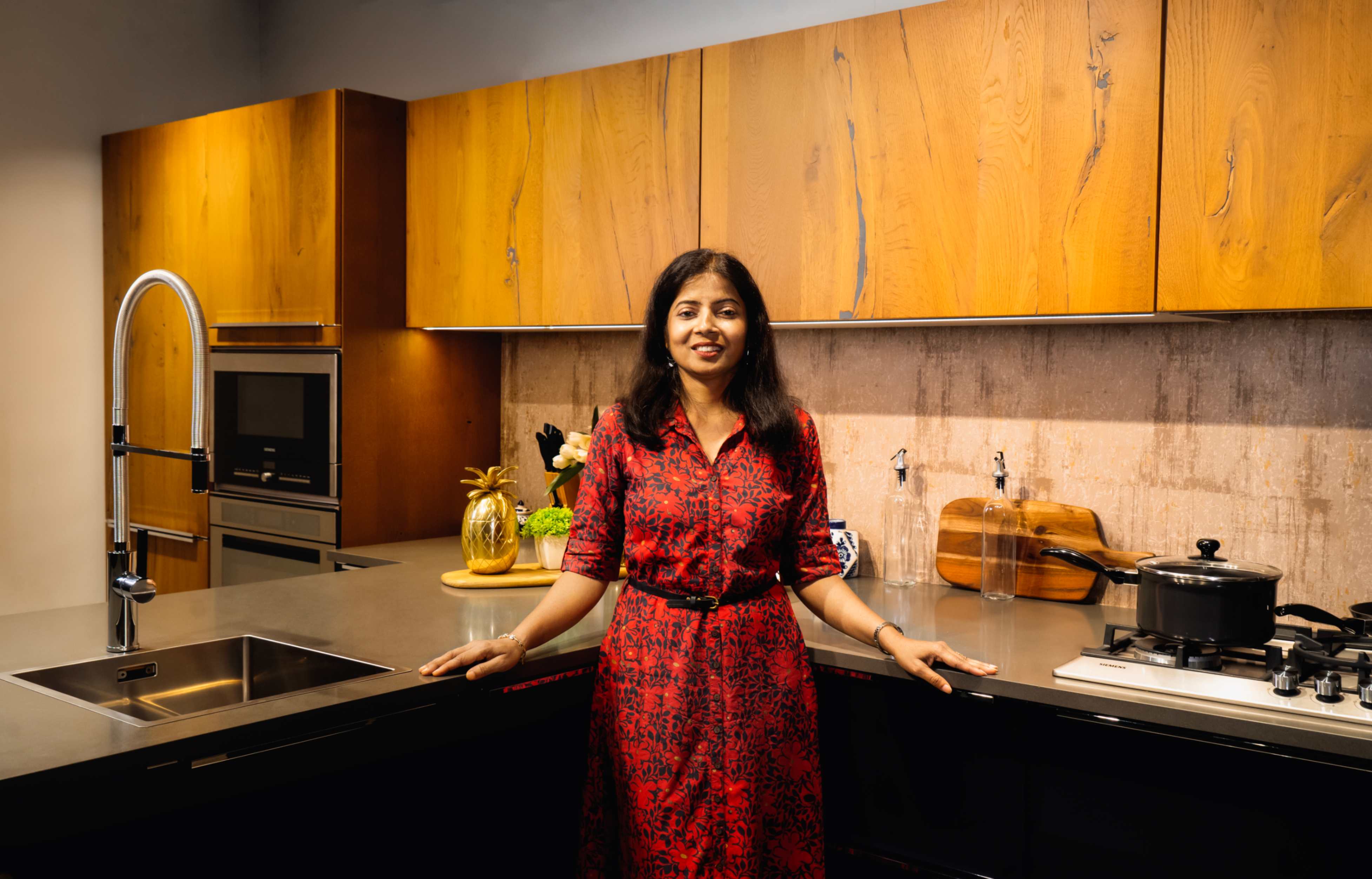 Wooden finish kitchen design