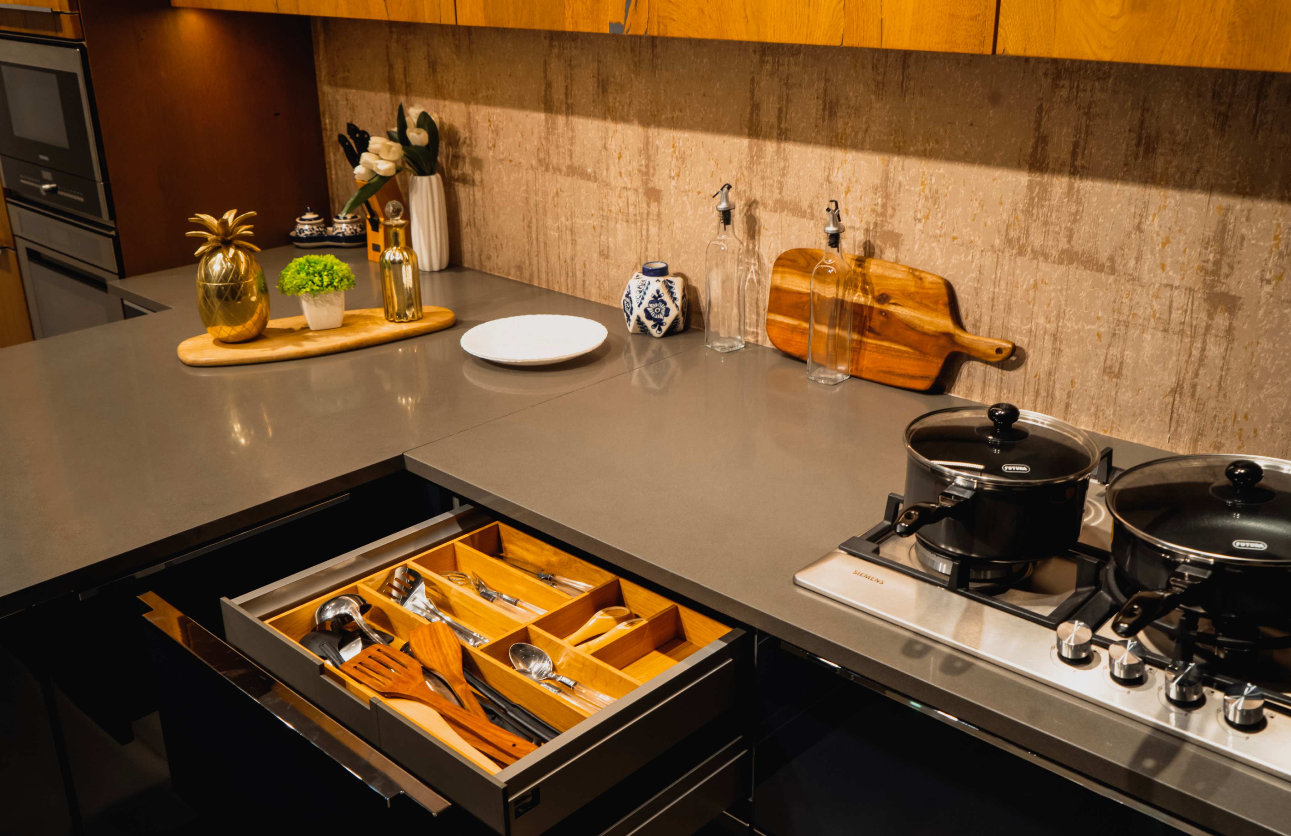 Wooden finish kitchen design