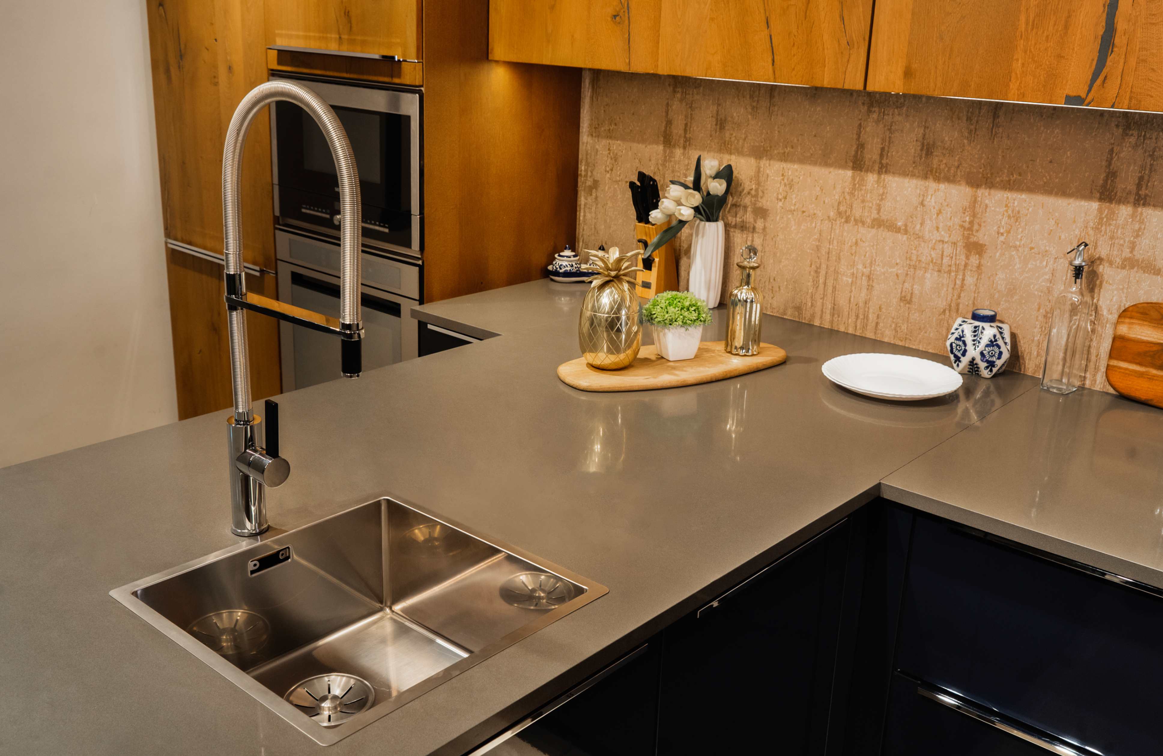Wooden finish kitchen design