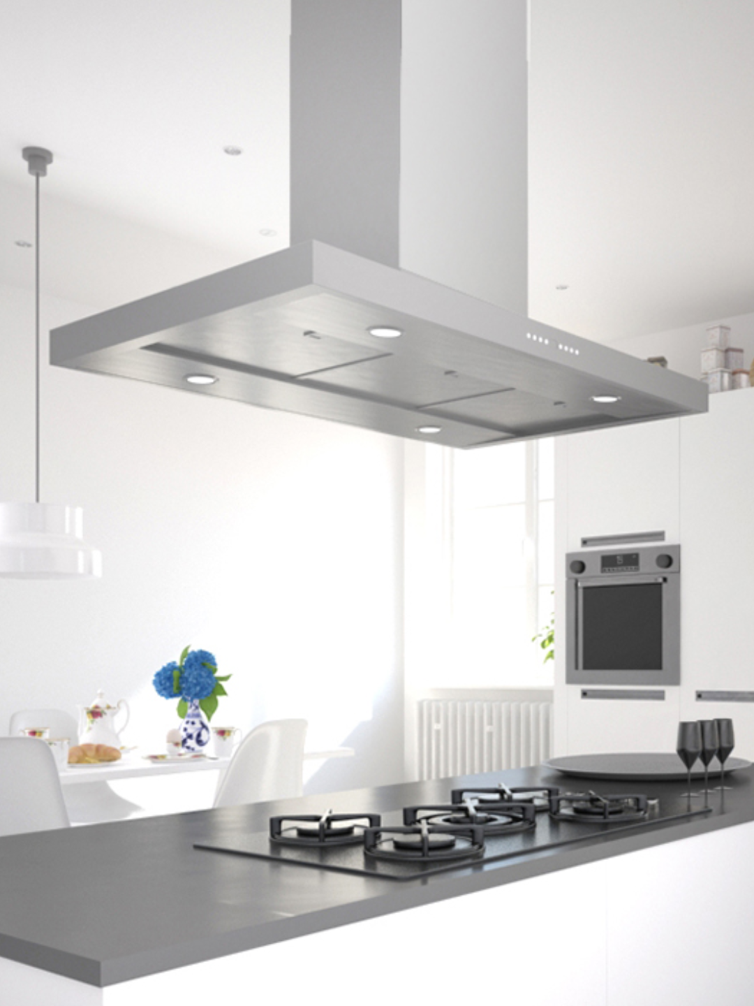 Electric stove with four burners and an oven